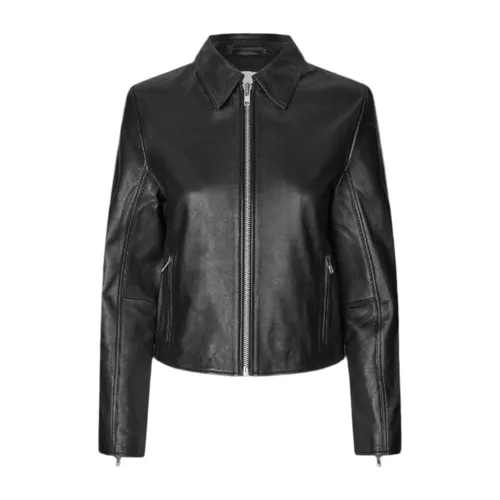 Shiloh Leather Jacket - Samsøe Samsøe - Modalova