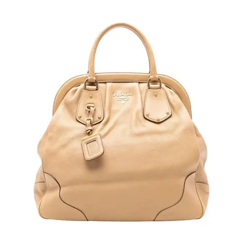 Pre-owned Leather Dome Handbag - Prada Vintage - Modalova