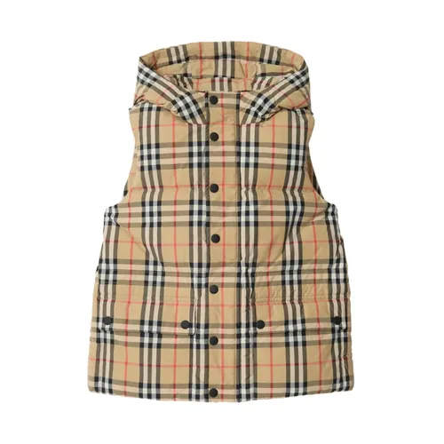Check-pattern Hooded Gilet - Burberry - Modalova