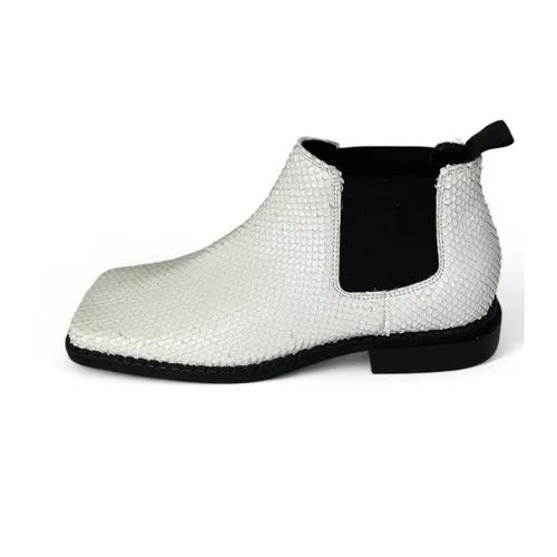 White Leather Ankle Boot Reptile Pattern - Vic Matié - Modalova