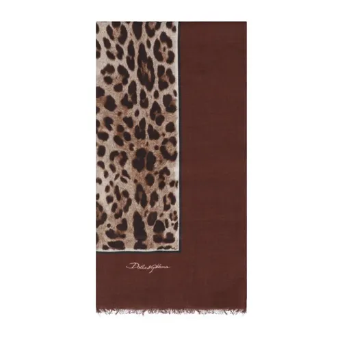Bufanda de seda con estampado de leopardo - Dolce & Gabbana - Modalova