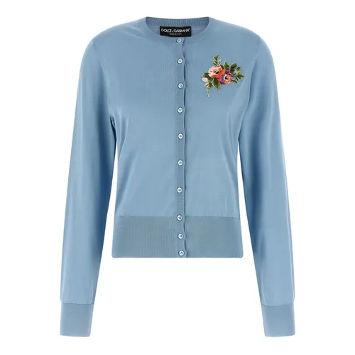 Cárdigan de seda con botones - Dolce & Gabbana - Modalova