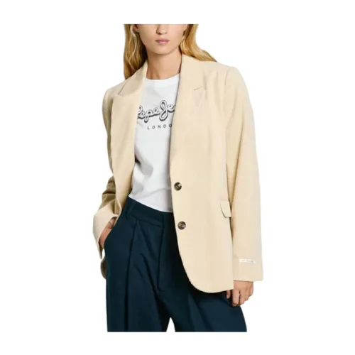 Beige Corduroy Blazer Jacket - Pepe Jeans - Modalova