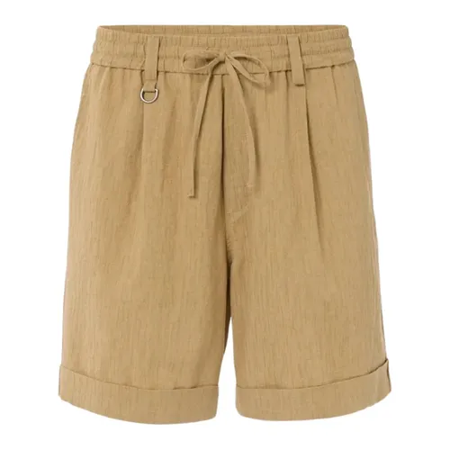 Camel Bermuda with Elastic Belt - Paolo Pecora - Modalova