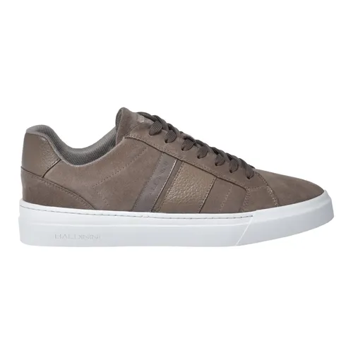 Taupe suede and tumbled leather trainers - Baldinini - Modalova