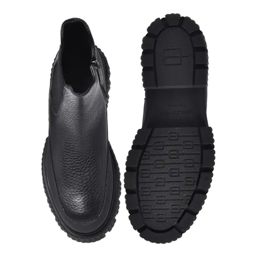 Black tumbled leather ankle boots - Baldinini - Modalova