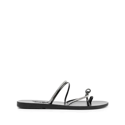 Casual Black Leather Sandals - Ancient Greek Sandals - Modalova