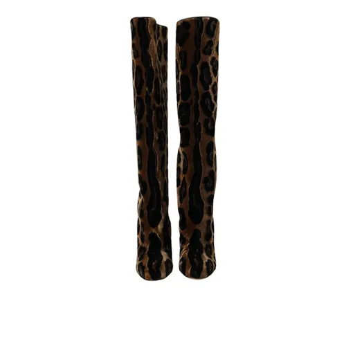 Leopard Print KneeHigh Boots - Dolce & Gabbana - Modalova