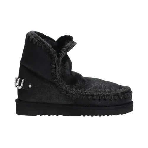 Suede Ankle Boots with Shearling Lining - Mou - Modalova