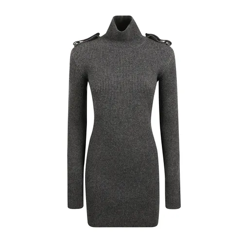 Grey Rib Mini Dress - Alexander McQueen - Modalova
