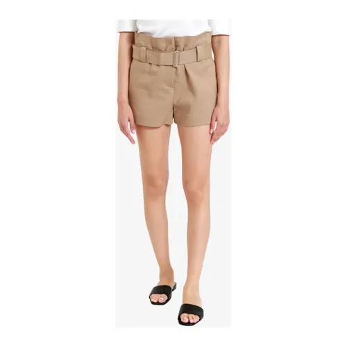 Flamed Viscose Canvas High Waist Shorts - Msgm - Modalova
