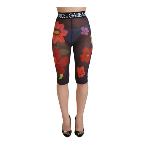 Floral Mesh Cropped Leggings - Dolce & Gabbana - Modalova