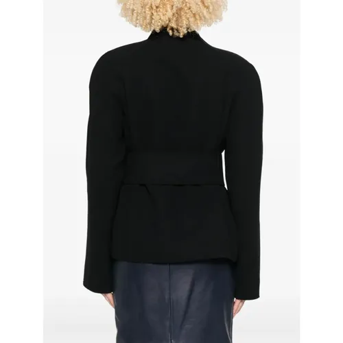 Black Belted Edith Cross Jacket - Khaite - Modalova
