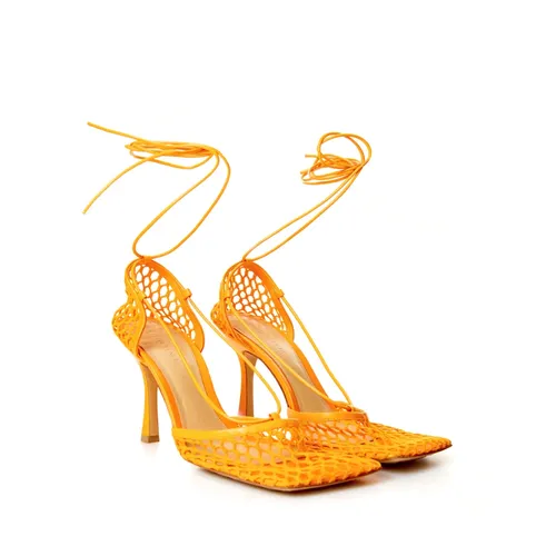 Orange Mesh Stretch Stiletto Pumps - Bottega Veneta - Modalova
