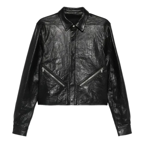 Leather Jacket - Rick Owens - Modalova