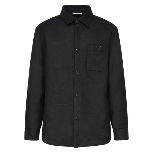 Dark Grey Wool Jacket - Valentino Garavani - Modalova