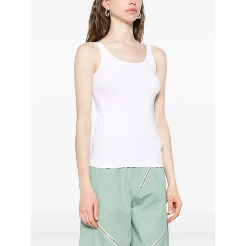 White Sleeveless Scoop Neck Top - Wolford - Modalova
