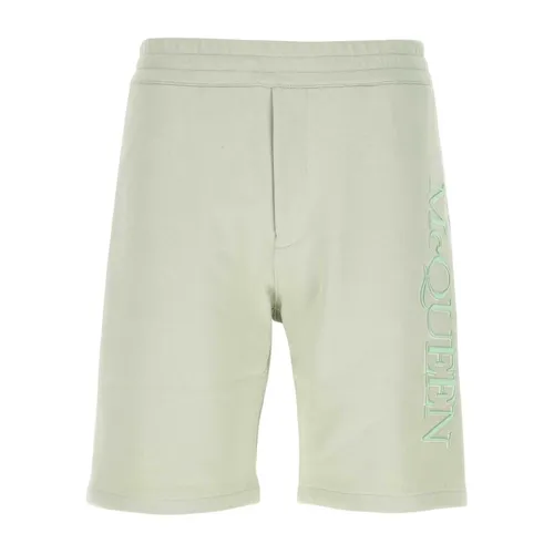Pastel Green Cotton Bermuda Shorts - Alexander McQueen - Modalova