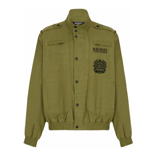 Chaqueta de estilo aviador de algodón - Balmain - Modalova