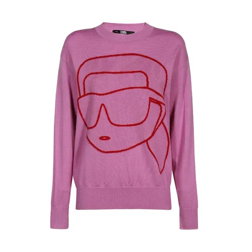 Long sleeve crew-neck sweater - Karl Lagerfeld - Modalova