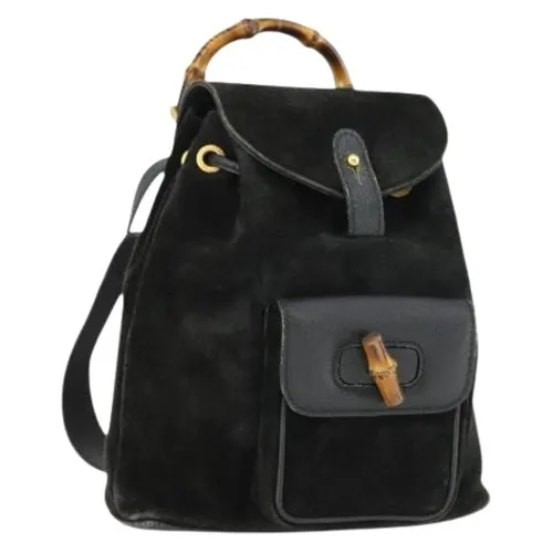 Pre-owned Vintage Suede Backpack - Gucci Vintage - Modalova