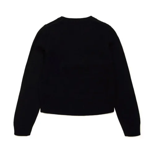 Black Wool Sweater with Front Logo - Diesel - Modalova