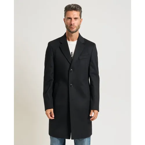 Black Wool Cashmere Blend Long Coat - Hugo - Modalova