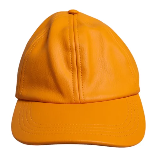 Logo Details Baseball Cap Orange Stylish - Dolce & Gabbana - Modalova
