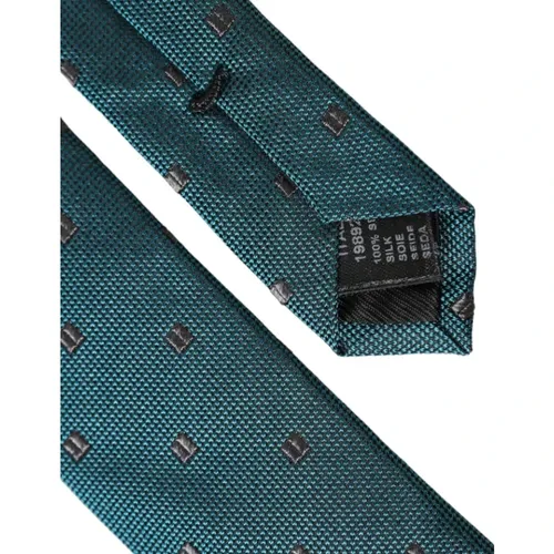 Green Patterned Silk Tie for Men - Dolce & Gabbana - Modalova