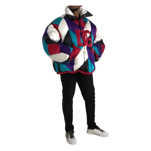 Multicolor Logo Windbreaker Jacket - Dolce & Gabbana - Modalova