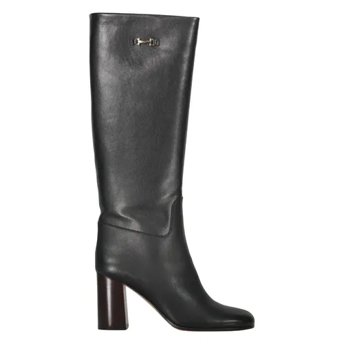 Calf Leather Round Toeline Boots - Ferragamo - Modalova