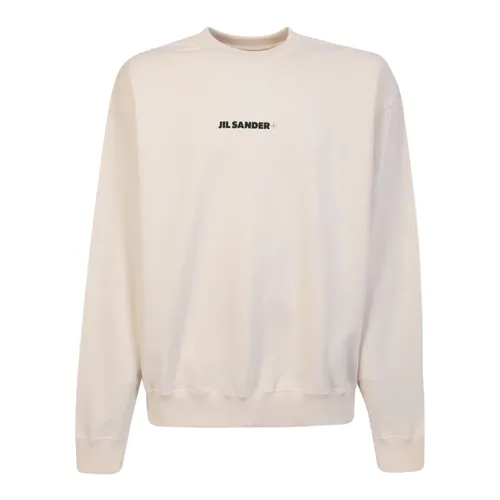 Beige Sweatshirt Minimalist Design Round Neck - Jil Sander - Modalova