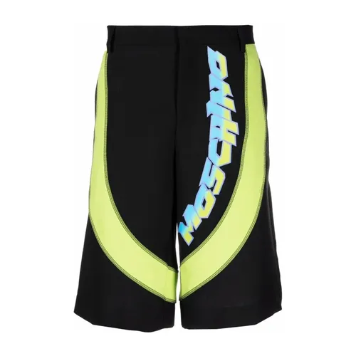 Casual Black Wool Mohair Shorts - Moschino - Modalova
