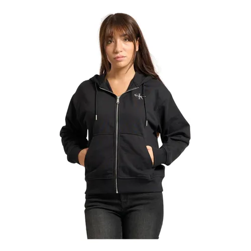 Black Hooded Zip Sweater - Calvin Klein - Modalova