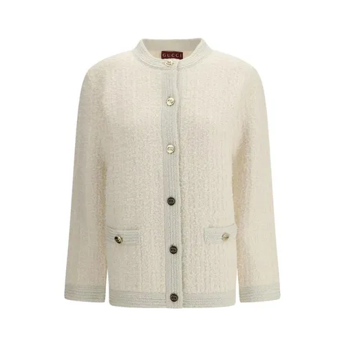 Wool Knit Cardigan with Button-Up Front - Gucci - Modalova