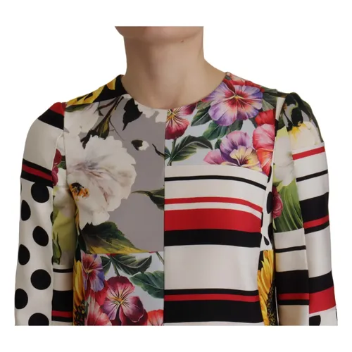 Patchwork Charmeuse Dress - Dolce & Gabbana - Modalova