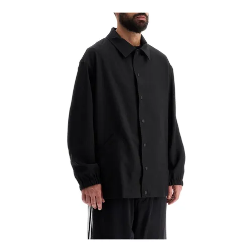 Striped Overshirt with Snap Buttons - Y-3 - Modalova