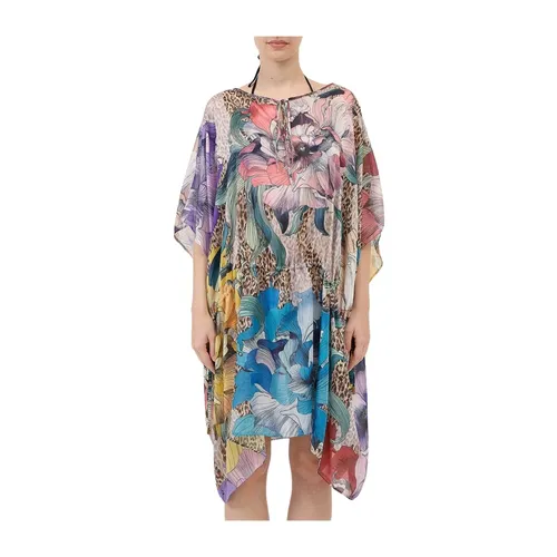 Floral Chiffon Cape Jacket - Just Cavalli - Modalova