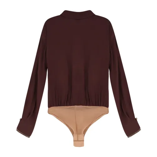 Draped Neckline Bodysuit - Elisabetta Franchi - Modalova