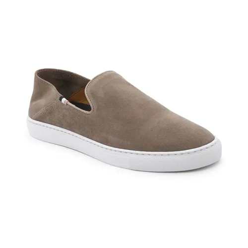 Beige Slip-On Suede Sneakers - Hugo - Modalova