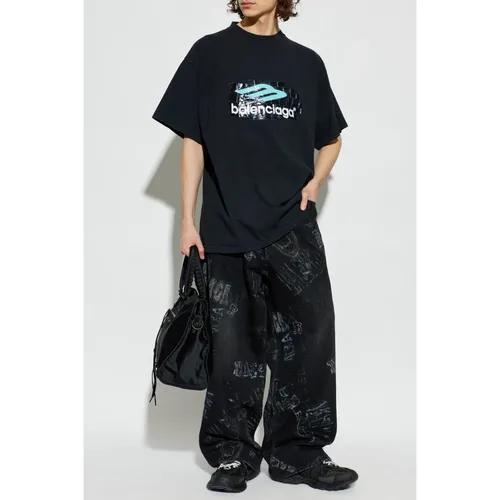 T-shirt with print - Balenciaga - Modalova
