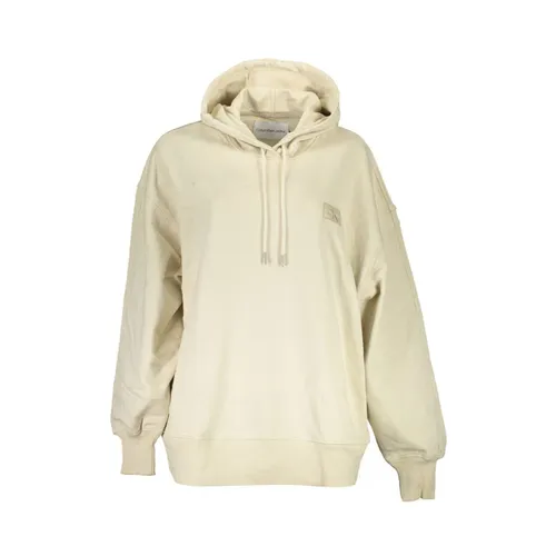Beige Cotton Hoodie with Logo - Calvin Klein - Modalova