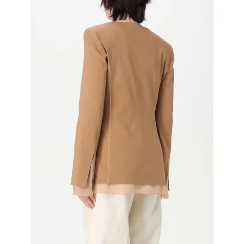Tailored VNeck Linen Blazer - Pinko - Modalova