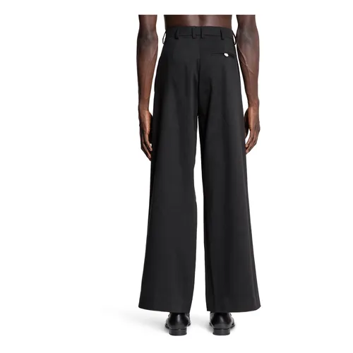 Black Wool Canvas Flared Trousers - S.s.daley - Modalova