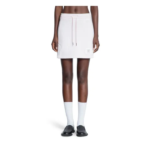 Pink Cotton Mini Skirt with Drawstring - Thom Browne - Modalova