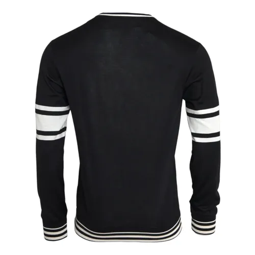 Black White Guitar Print Silk Sweater - Dolce & Gabbana - Modalova