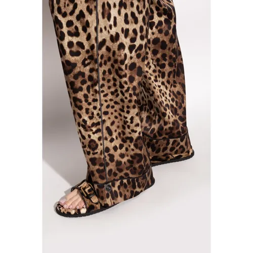 Slides with animal print - Dolce & Gabbana - Modalova