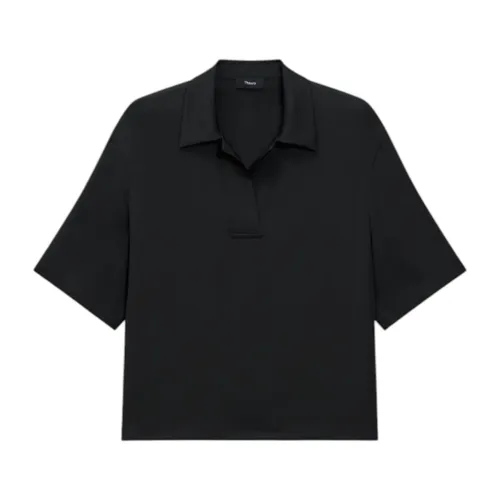 Silk Polo Shirt Black - Theory - Modalova