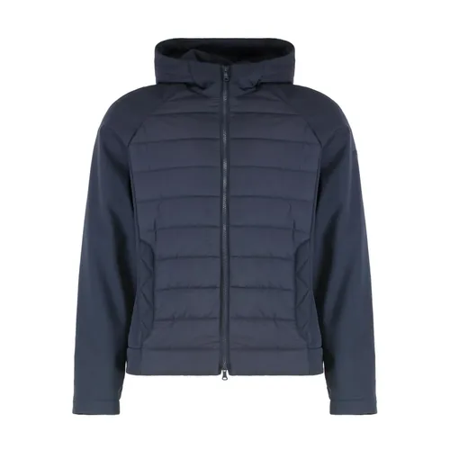 Chaqueta Acolchada con Capucha y Mangas de Tejido Técnico - Paul & Shark - Modalova
