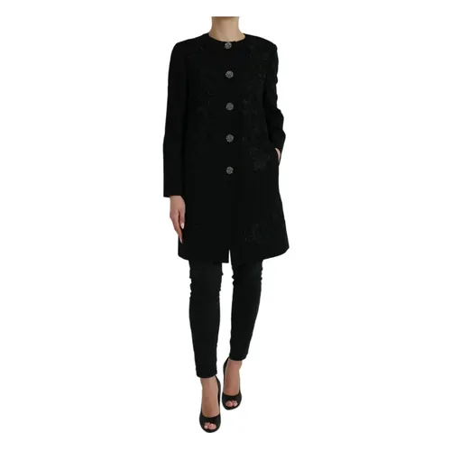 Embroidered Wool Coat - Dolce & Gabbana - Modalova